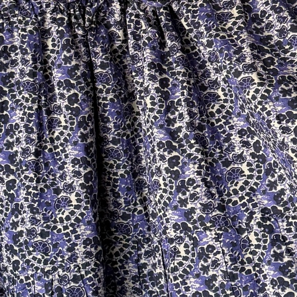 ba&sh Iris Floral Print Embroidered Yoke Drawstring Waist Cotton Dress Size 6 US - Picture 7 of 16